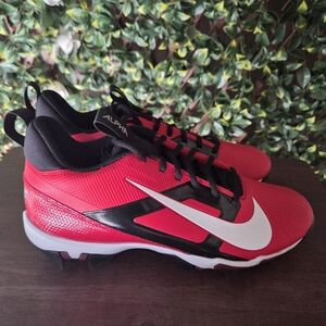 NWOT Nike Alpha Menace 4 Shark Football Cleats Red White US Men's Size 10 EU 44